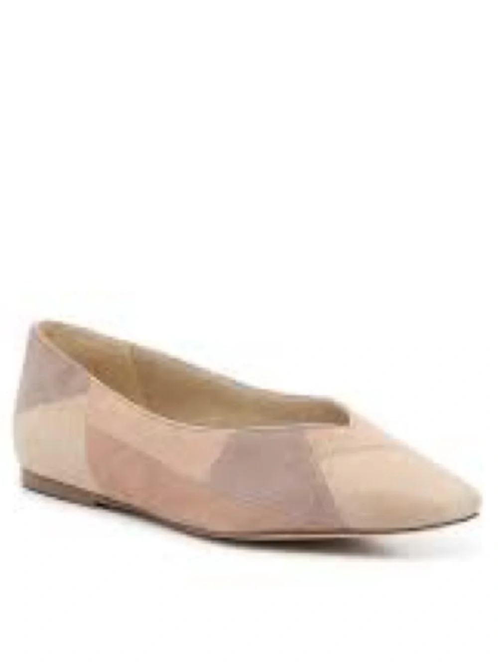 SAM EDELMAN Catalina Patchwork Suede Pointed Toe Flats in Cream/Tan/Blush Sz 7.5